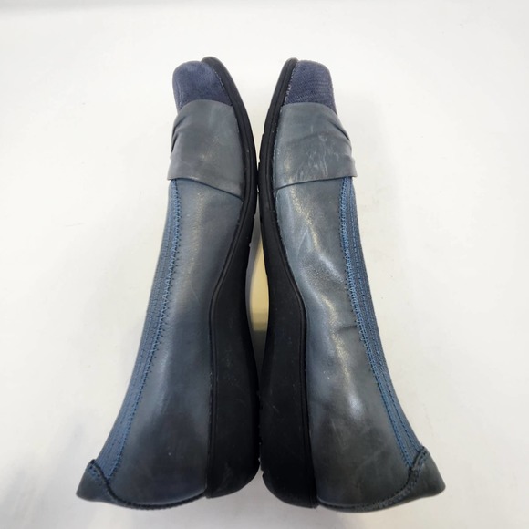 Aravon Womens Andrea Blue Leather Ballet Flats Slip On Shoes 6.5 B Arch Support - Picture 8 of 9